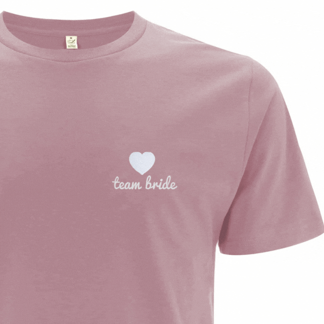 Besticktes T-Shirt mit Text und Symbol