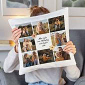 Personalisierbarer Kissenbezug mit Text und Symbole