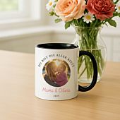 Personalisierbare Tasse mit Foto und 3 Zeilen