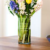 Personalisierte Vase mit Text und Symbol