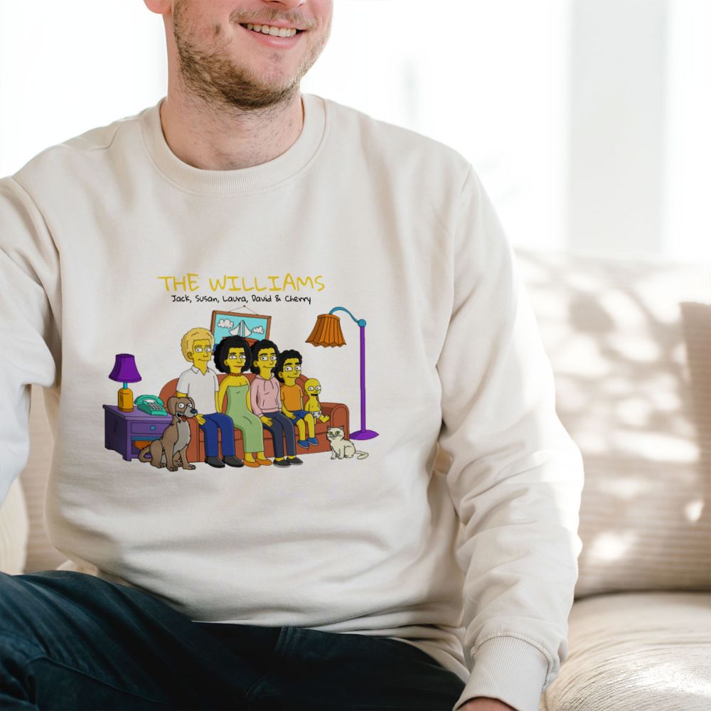 Personalisierbare Pullover-Illustration Cartoon Familie
