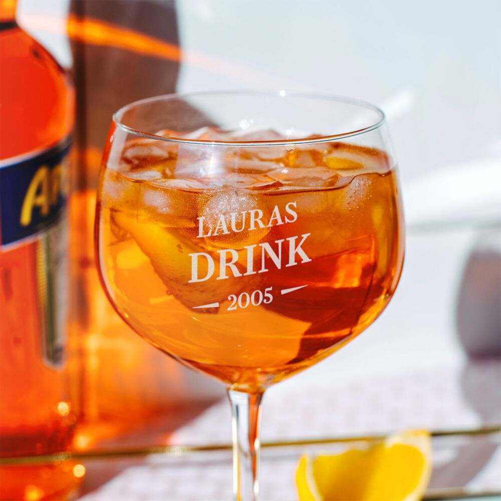 Personalisierbares Aperol Glas mit Jahreszahl