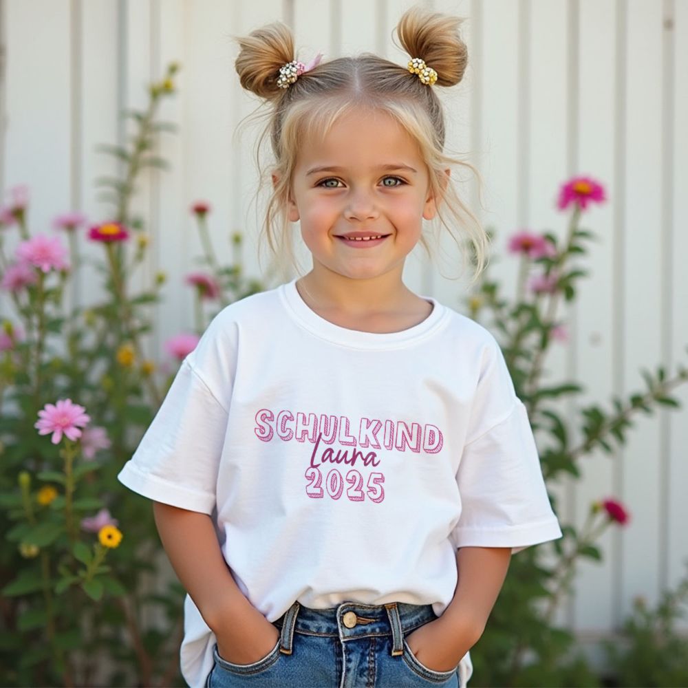 Personalisierbares Kinder T-Shirt Schulkind Personalisierbares Kinder T-Shirt Schulkind