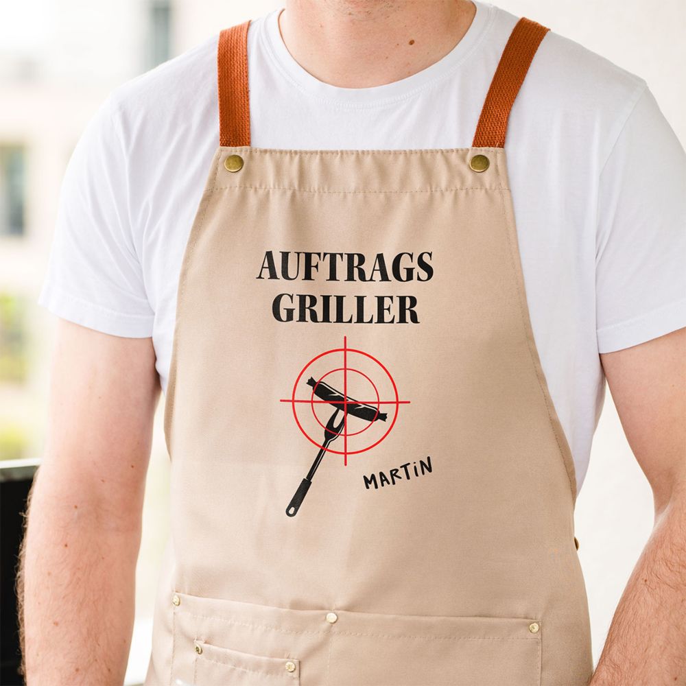 Personalisierbare Grillschürze mit Text