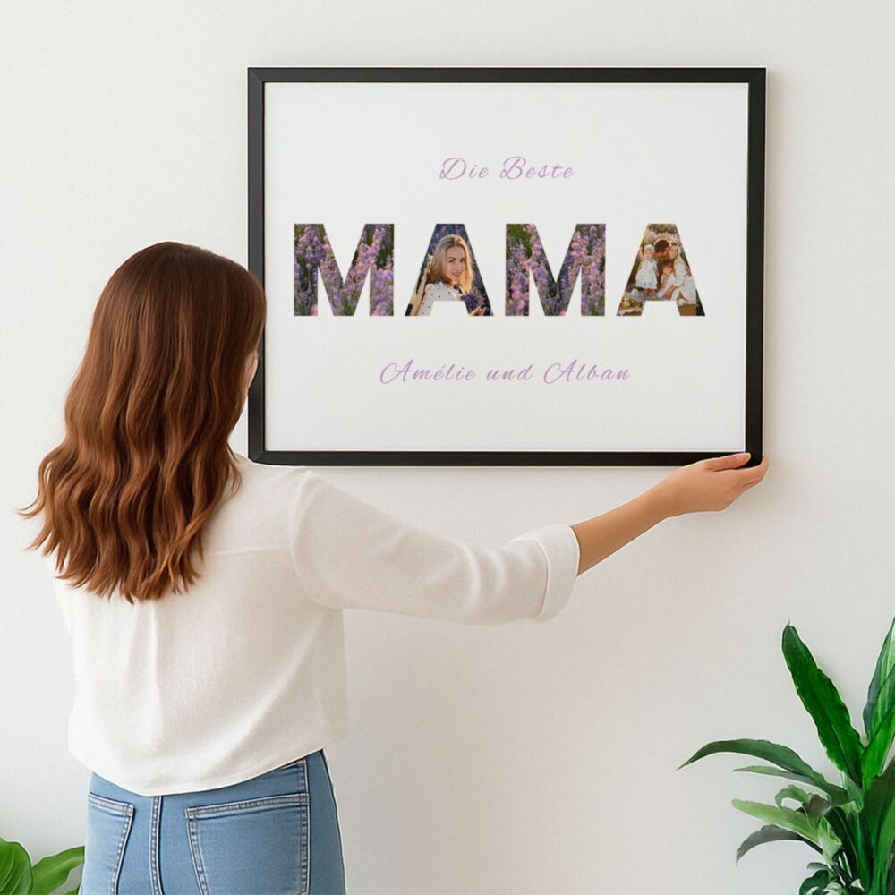 Personalisiertes Mama Poster mit Buchstaben und Fotos