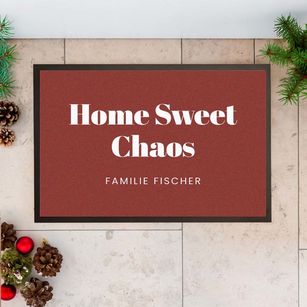 Personalisierbare Fußmatte mit drei Zeilen Personalisierbare Fußmatte mit drei Zeilen