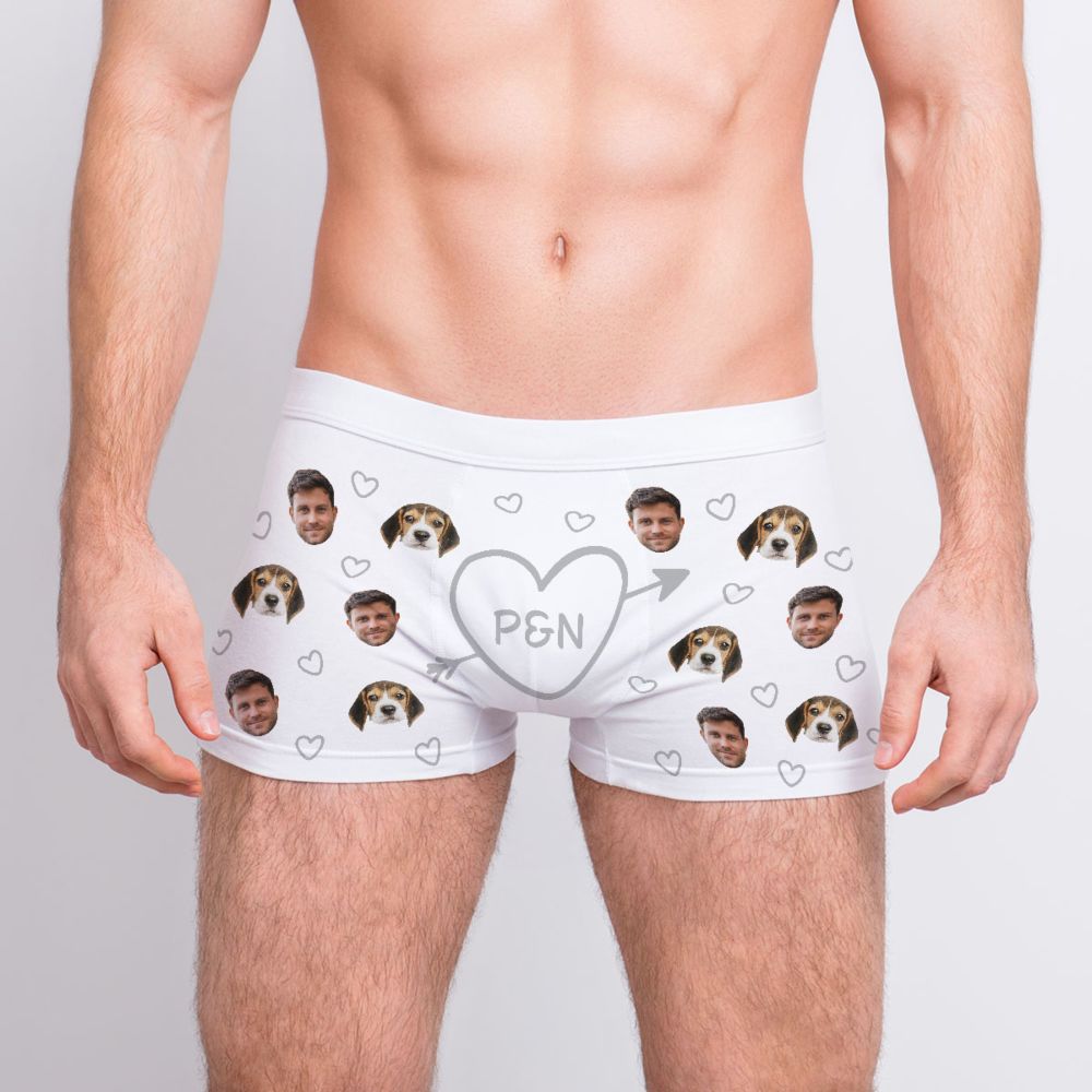 Personalisierbare Boxershorts mit Herz und Initialen