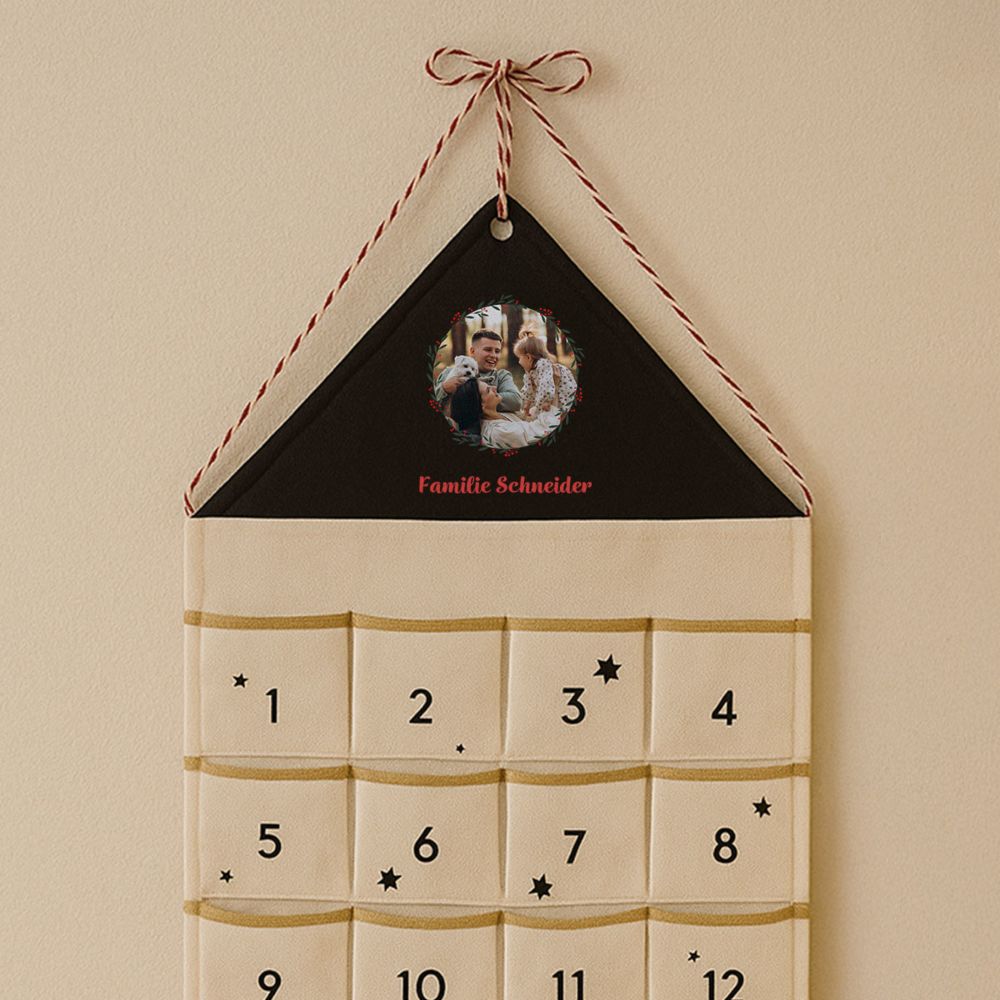Personalisierbarer Adventskalender mit Foto und Text