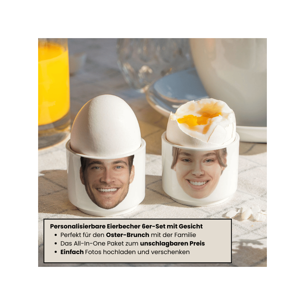 Geschenkset 6er Set Eierbecher mit Gesicht