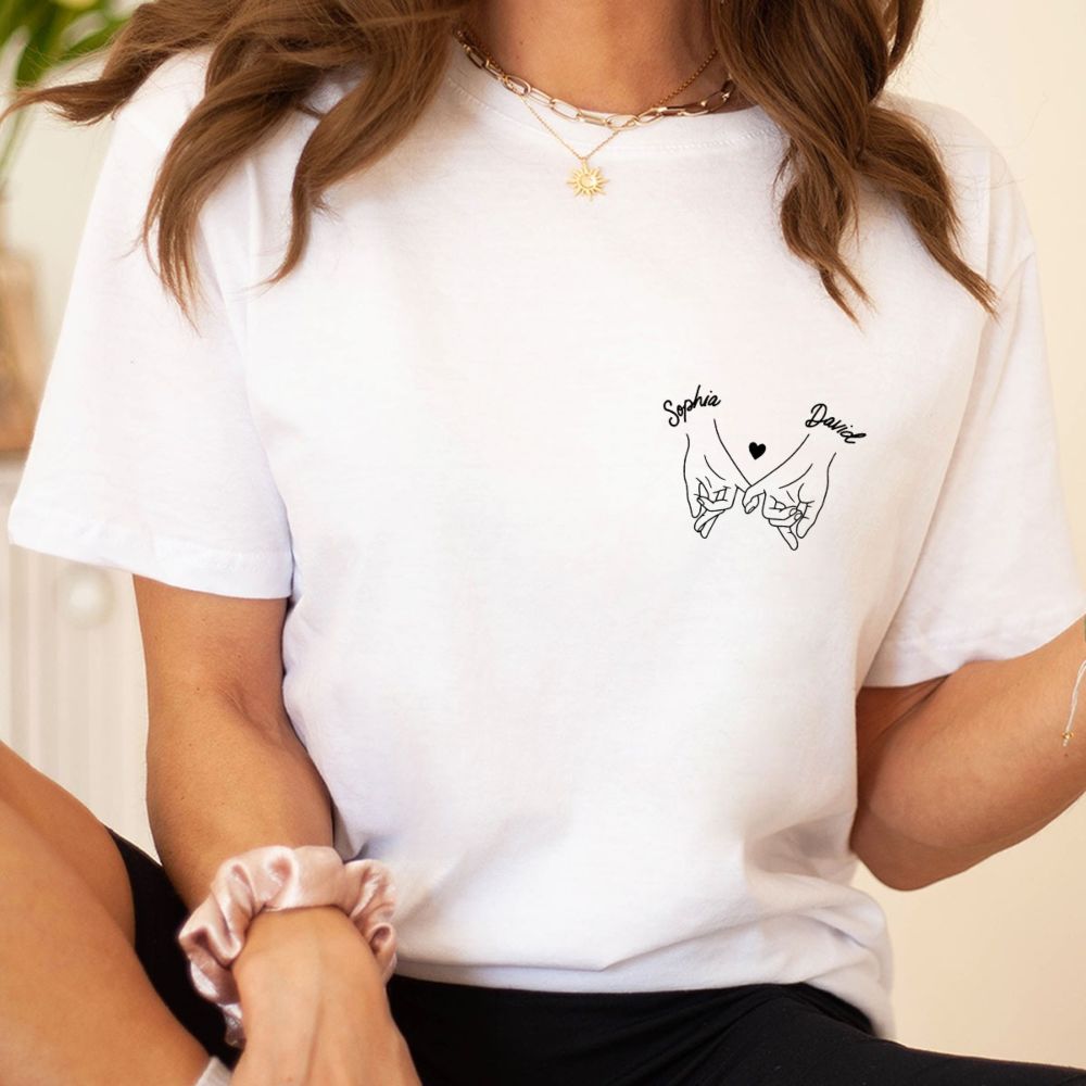 Personalisierbares T-Shirt mit Handsymbol und Text