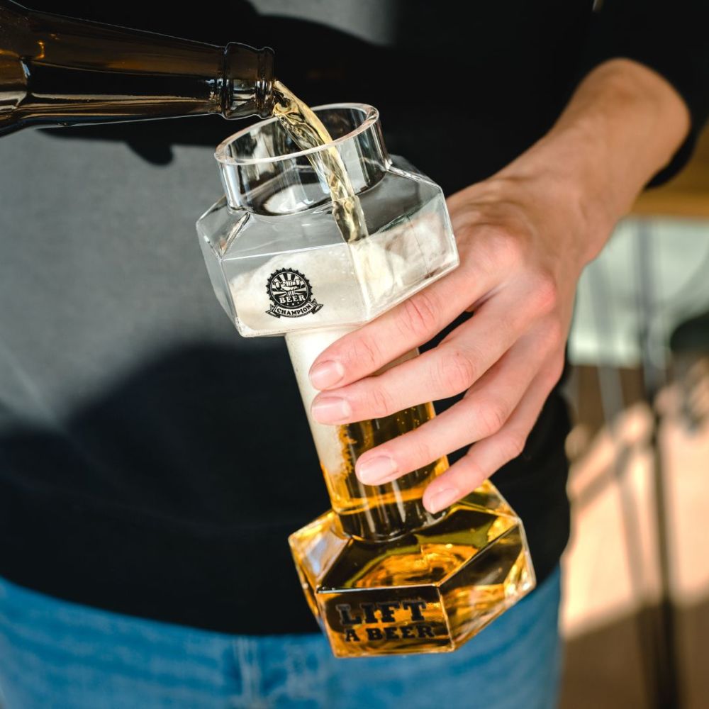 Hantel Bierglas