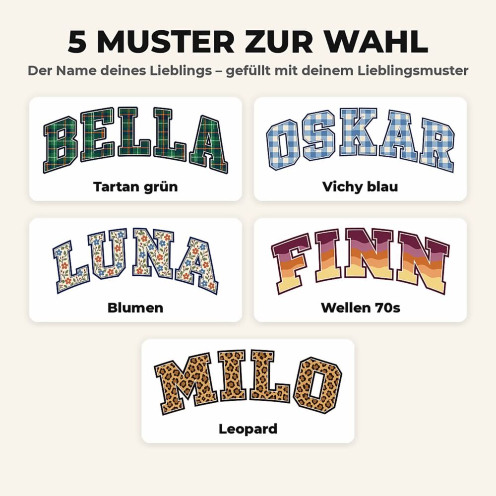 Haustier Pullover im Varsity College Design mit Foto, Name und Jahr
