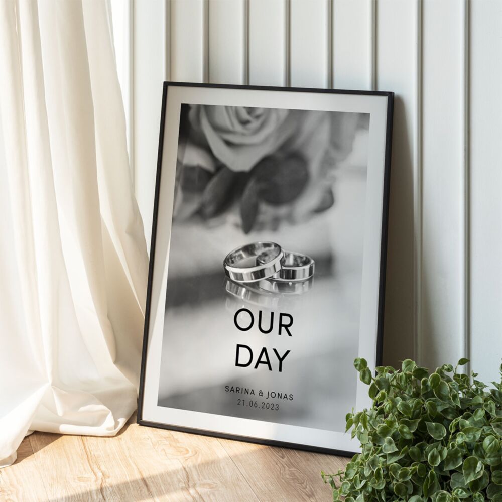 Personalisierbares Fotoposter mit Text