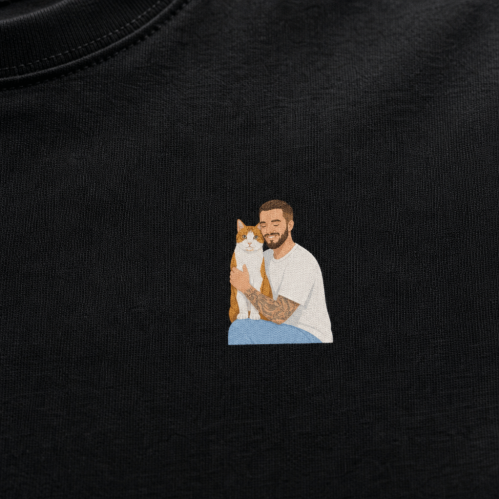Personalisierbares T-Shirt mit kleiner Illustration
