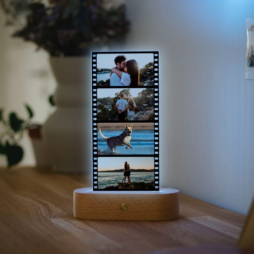 Personalisierbare LED-Lampe Filmstreifen mit Fotos
