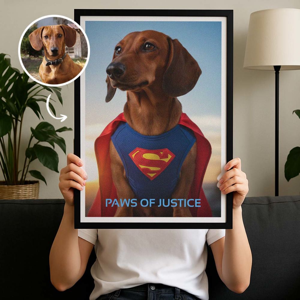 Personalisierbares Poster Haustier mit Kostüm
