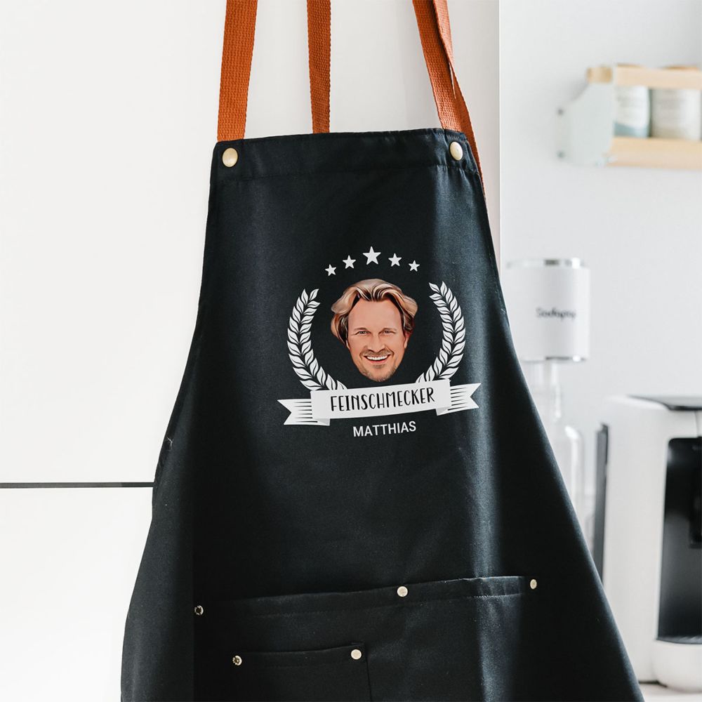 Personalisierbare Schürze mit Foto und Kranz