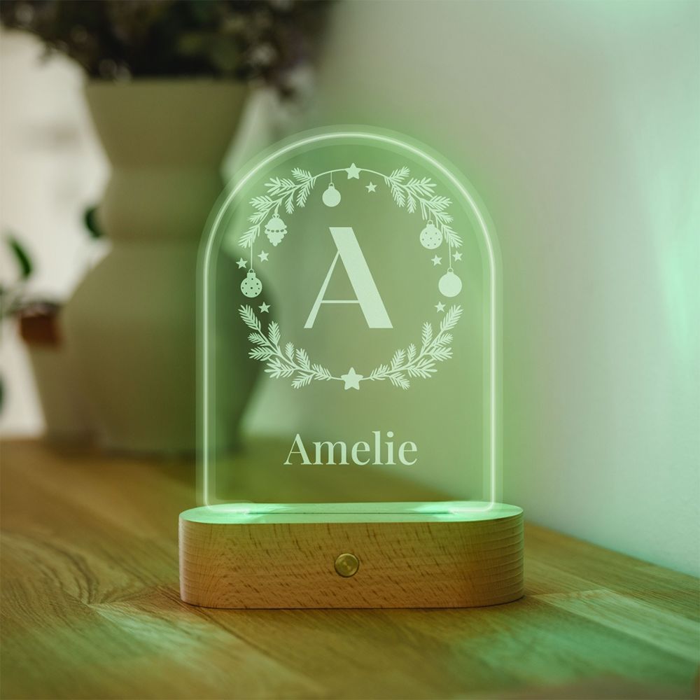 Personalisierbare LED-Lampe mit Monogram