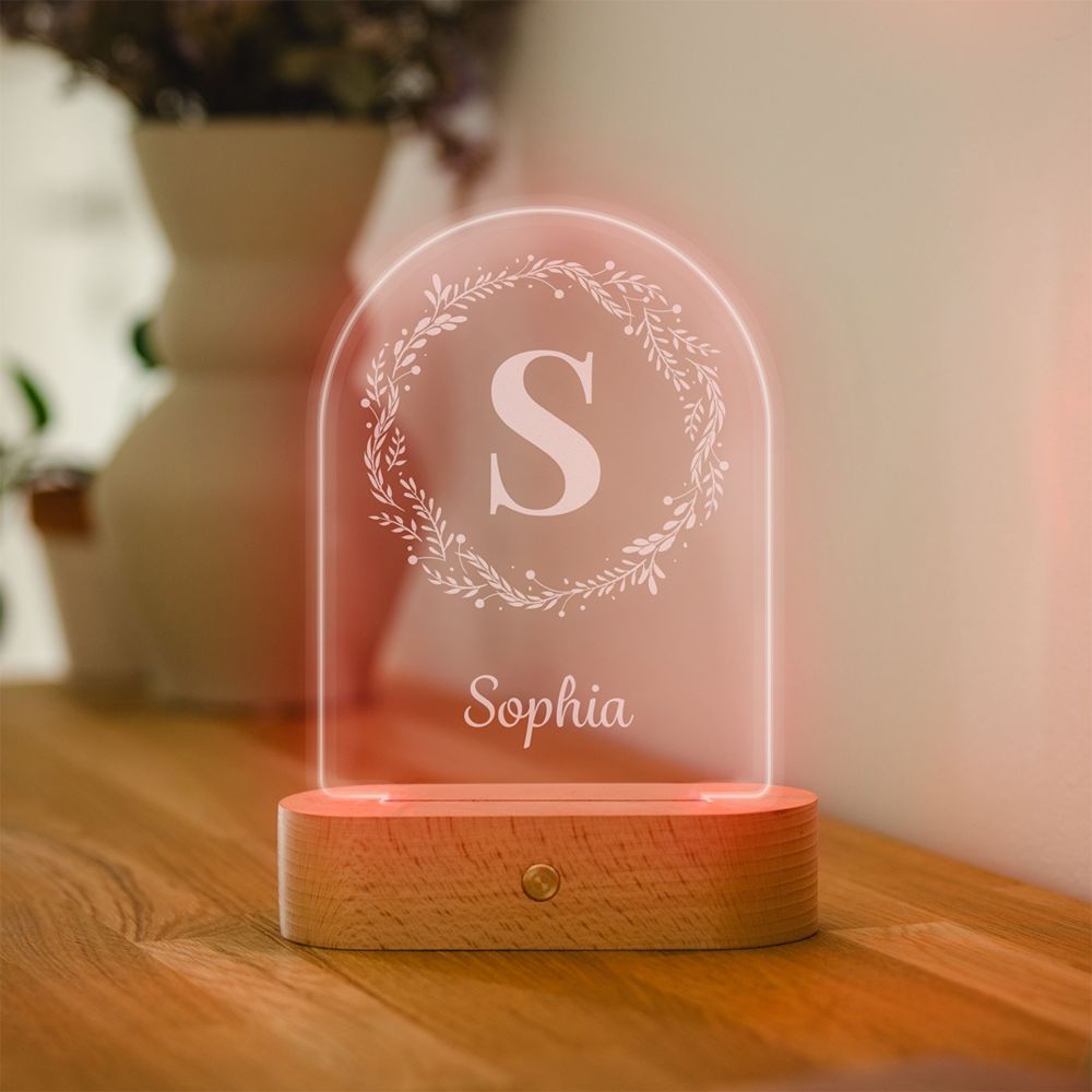 Personalisierbare LED-Lampe mit Monogram