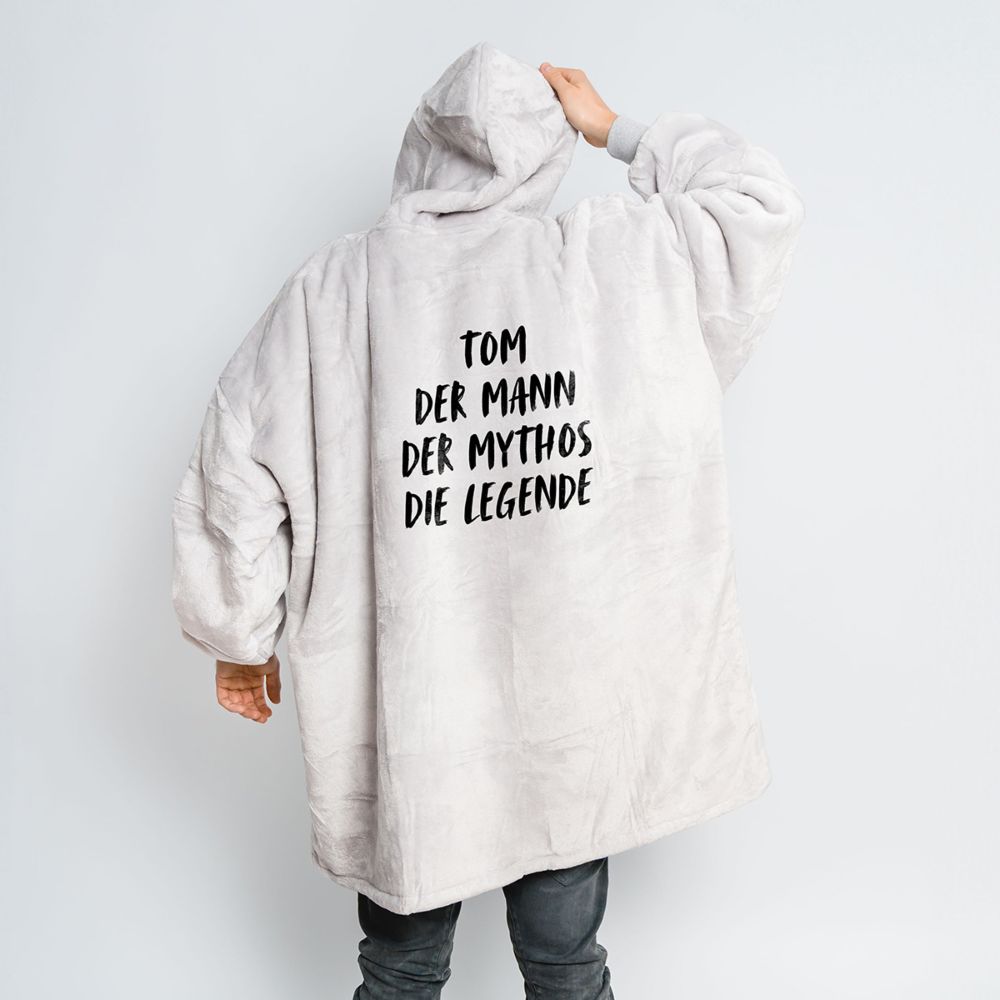 Personalisierbare Hoodie Decke mit Text