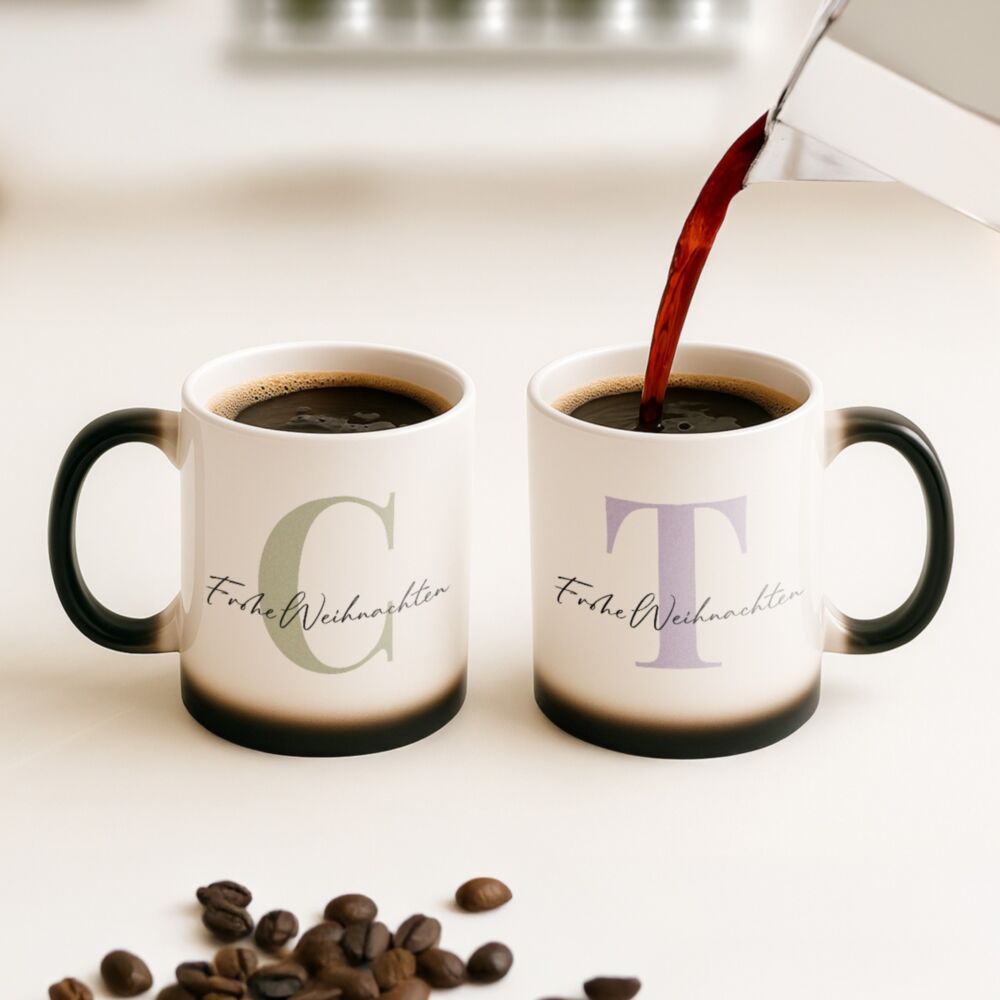 Personalisierte Weihnachts-Tasse mit Monogramm