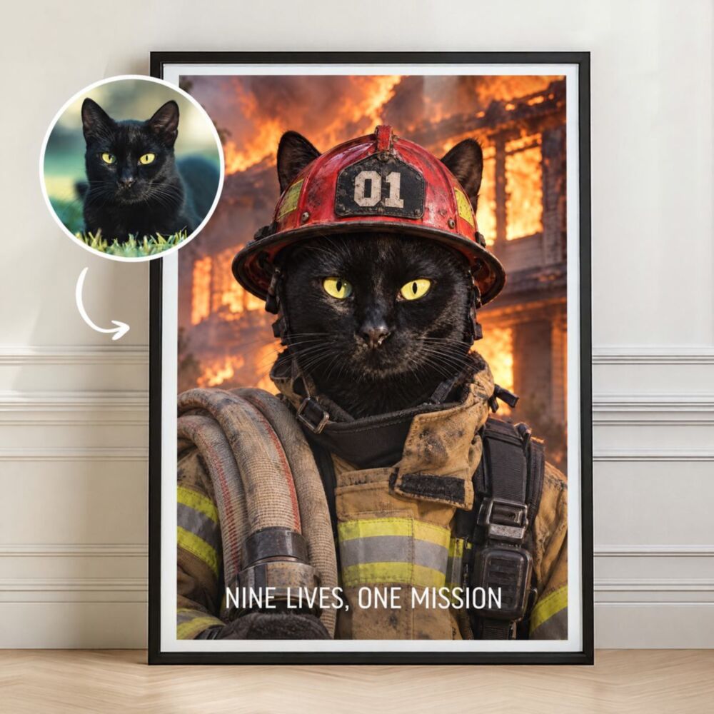 Personalisierbares Poster Haustier mit Kostüm
