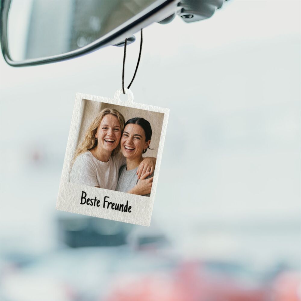 Personalisierbarer Polaroid-Duftbaum – Beste Freunde 2er Set