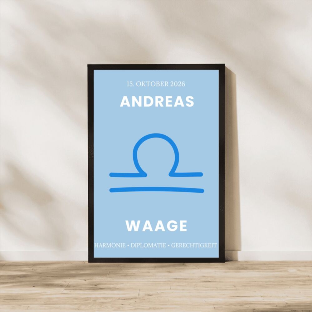 Sternzeichen Poster personalisiert mit Namen