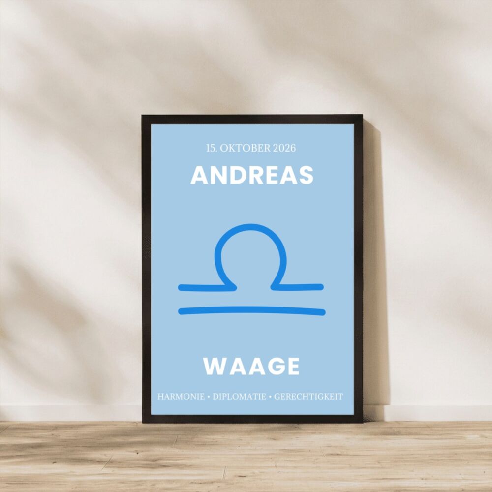Sternzeichen Poster personalisiert mit Namen