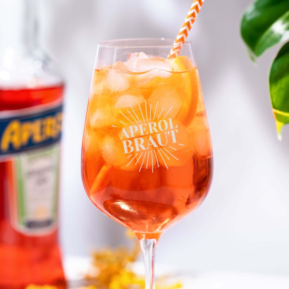 JGA Aperol Glas personalisiert mit Namen