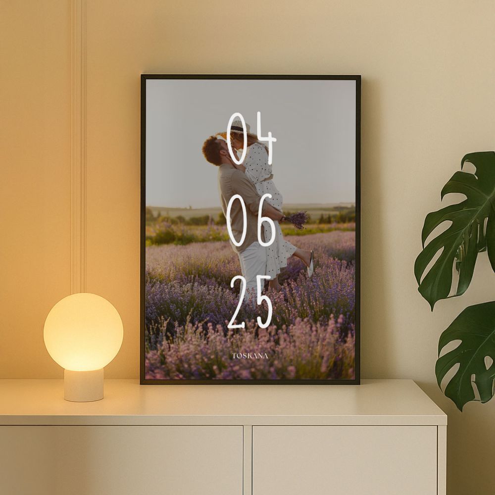 Personalisierbares Poster mit Datum und Namen