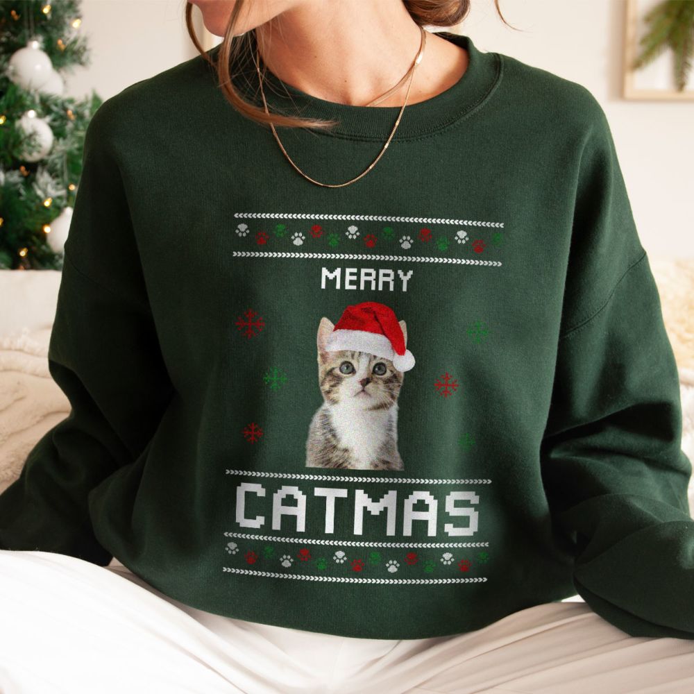 Personalisierbarer Weihnachtspullover mit Haustier