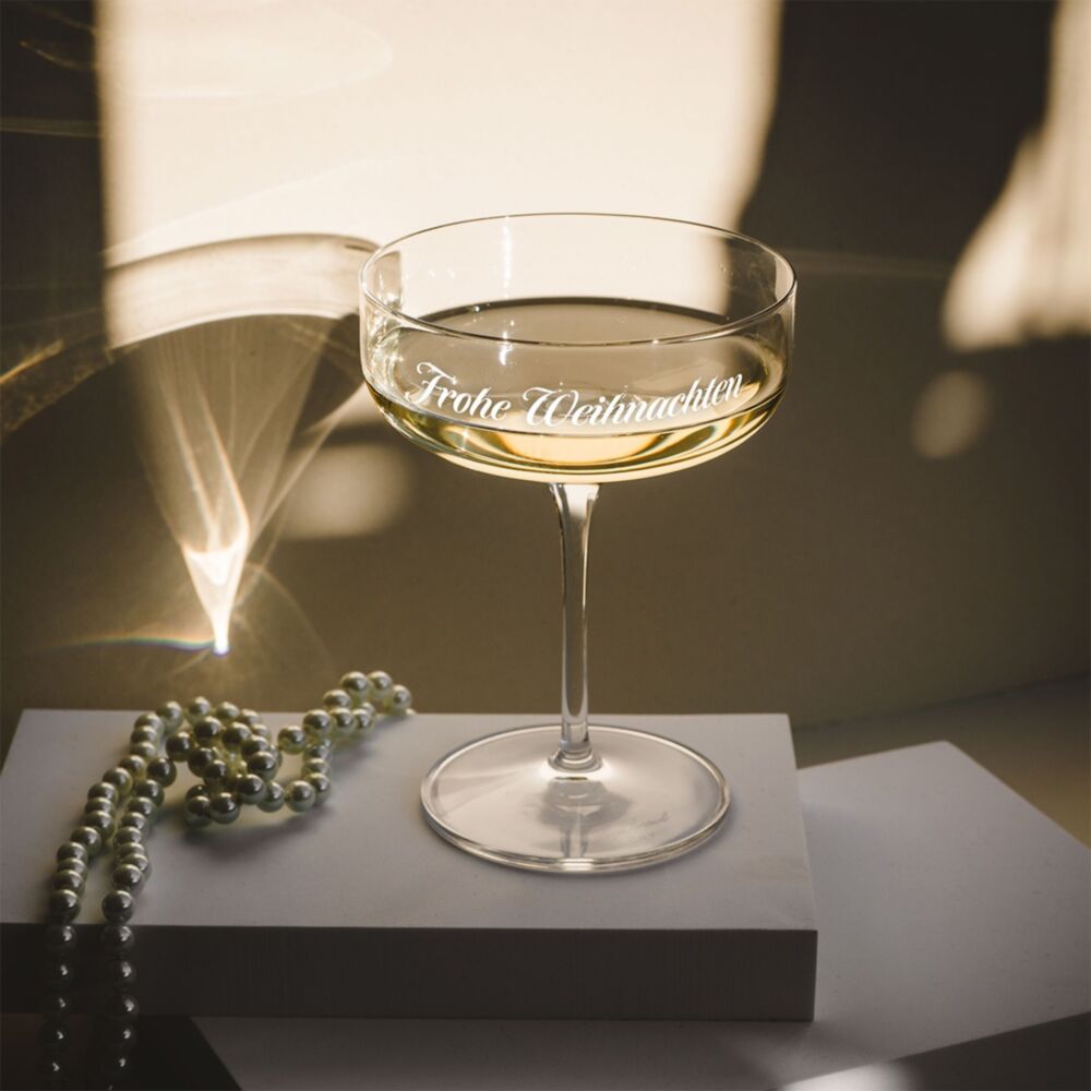 Personalisierte Champagnerschale Weihnachten mit Gravur