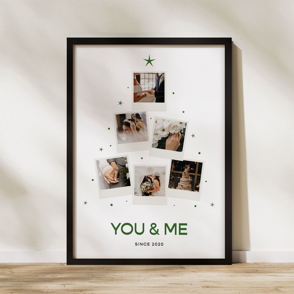 Personalisierbares Weihnachtsposter mit Fotos und Text