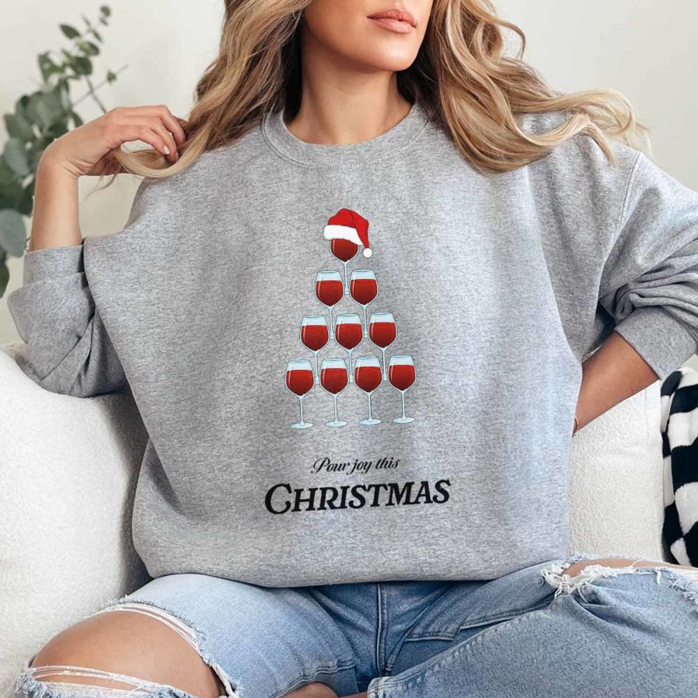 Personalisierbarer Wein Weihnachtspullover