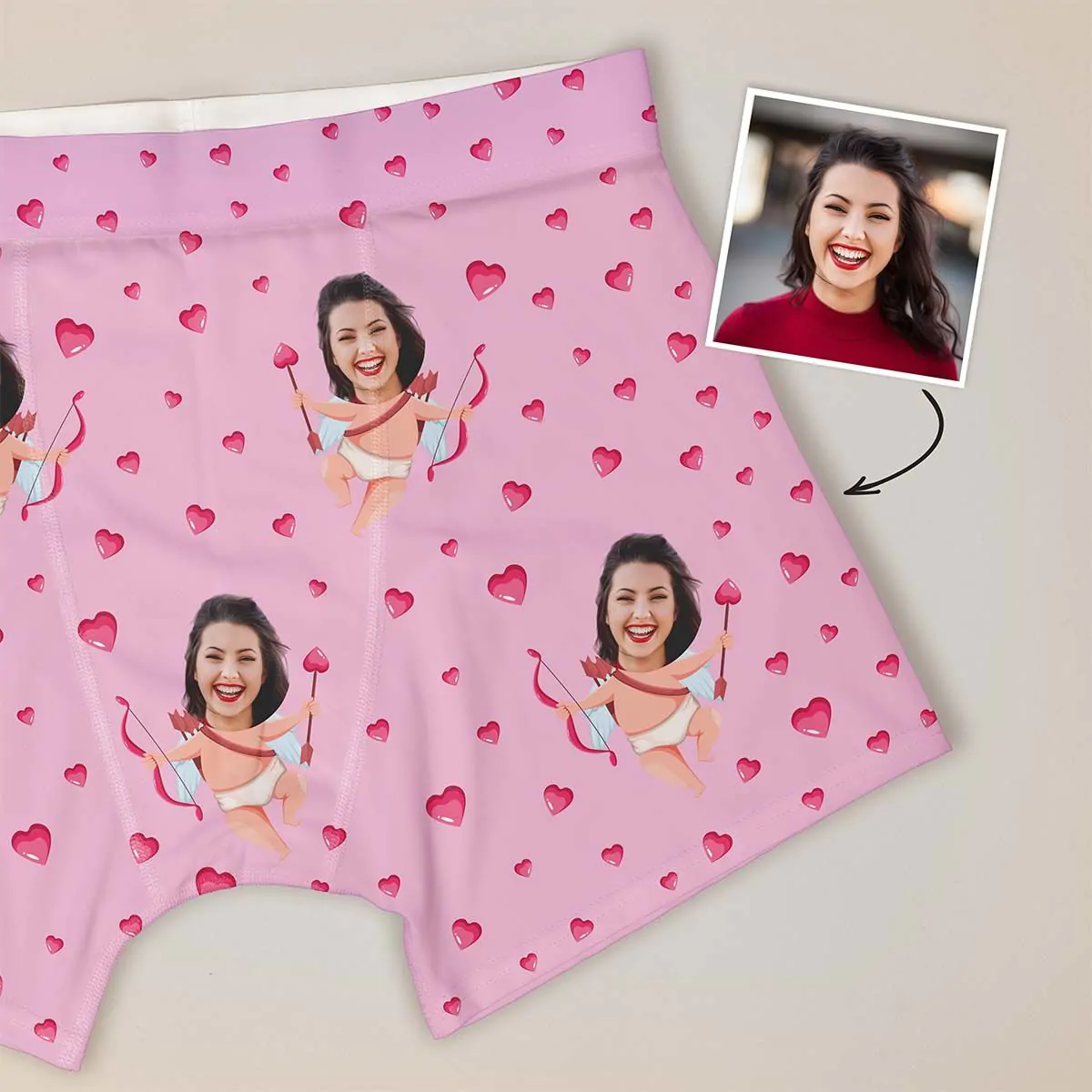 Boxershorts Amor mit deinem Gesicht