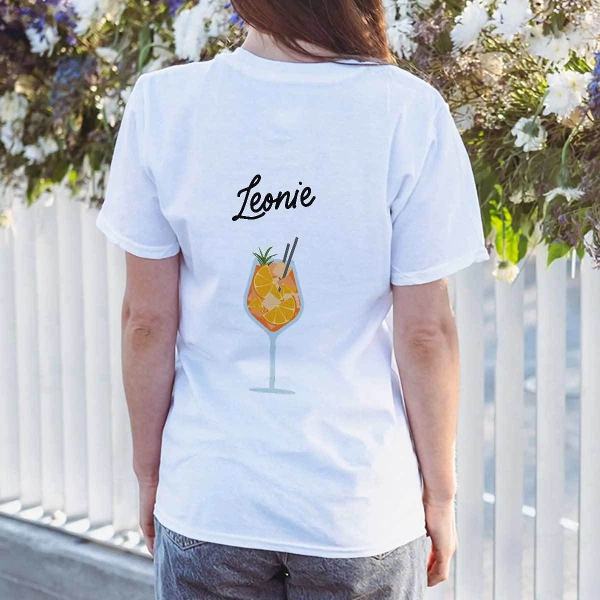 Personalisierbares T-Shirt mit Aperol Glas und Text