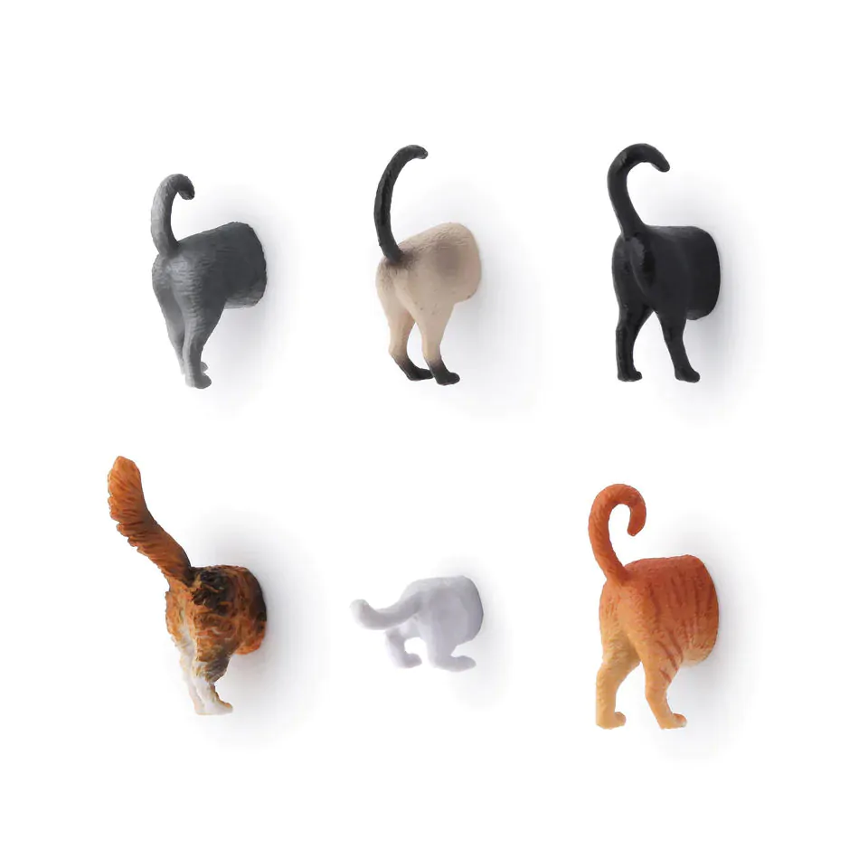 Katzen-Hintern Kühlschrankmagnete 6er-Set