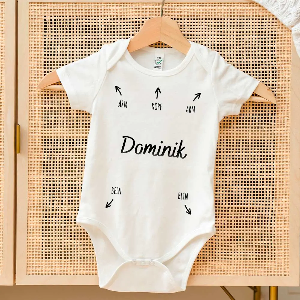 Personalisierbarer Baby Body Anleitung mit Name