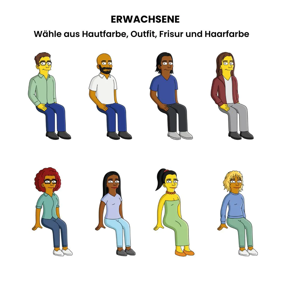 Personalisierbare Poster-Illustration Cartoon Familie
