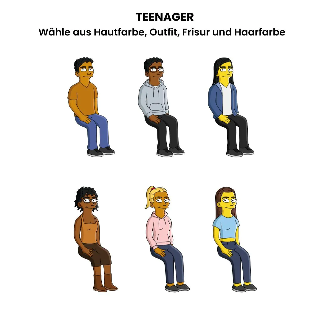 Personalisierbare Poster-Illustration Cartoon Familie