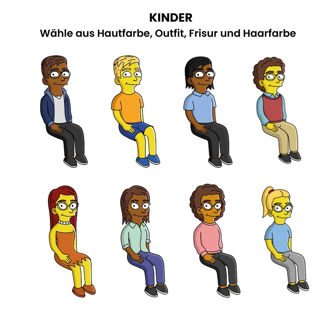 Personalisierbare Poster-Illustration Cartoon Familie