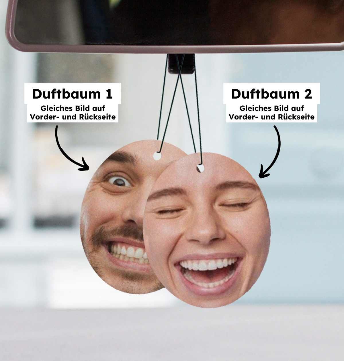 Personalisierbarer Duftbaum 2er Set mit Gesicht