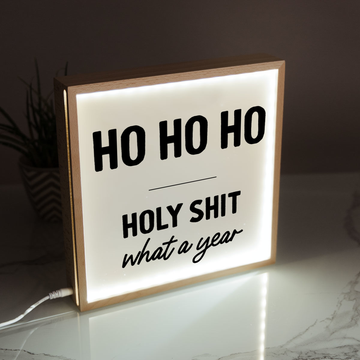 Personalisierbare Light Box mit Text