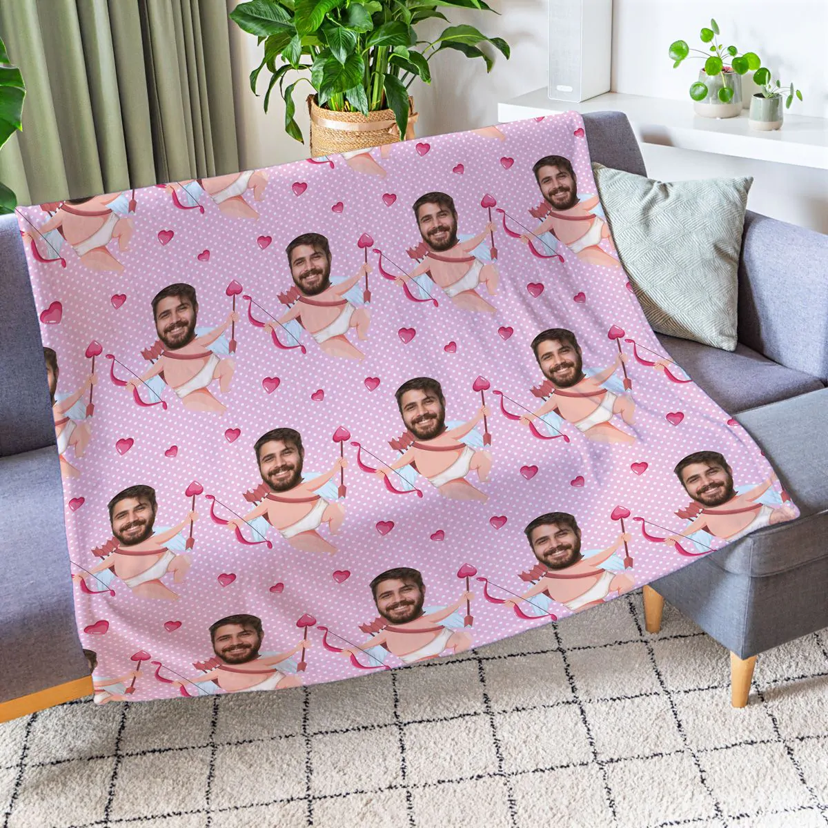 Fotodecke mit Gesicht und Hintergründen