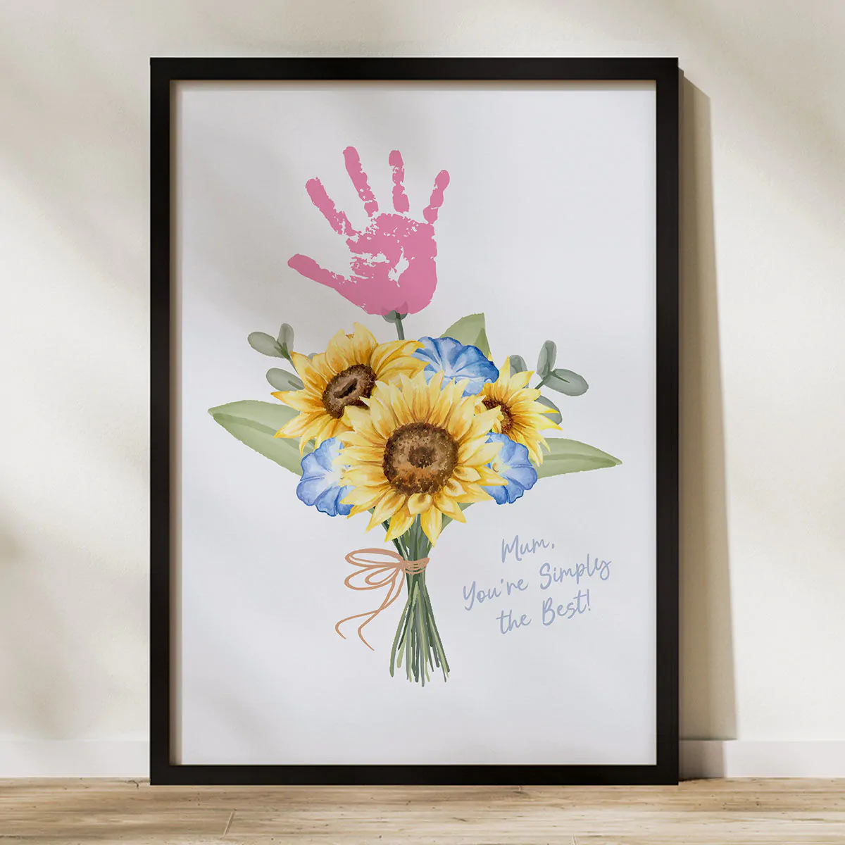 Personalisierbares Poster Blumenstrauß mit Handabdruck