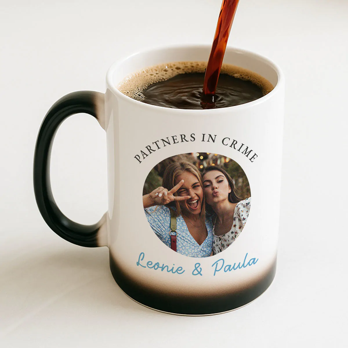 Personalisierbare Tasse mit Foto und 3 Zeilen