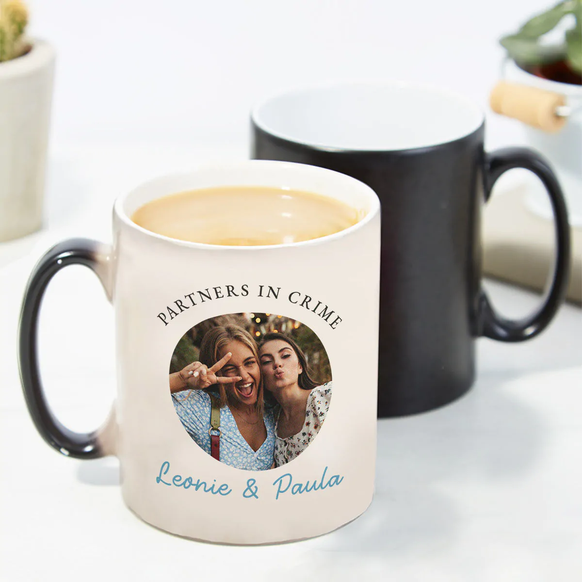 Personalisierbare Tasse mit Foto und 3 Zeilen
