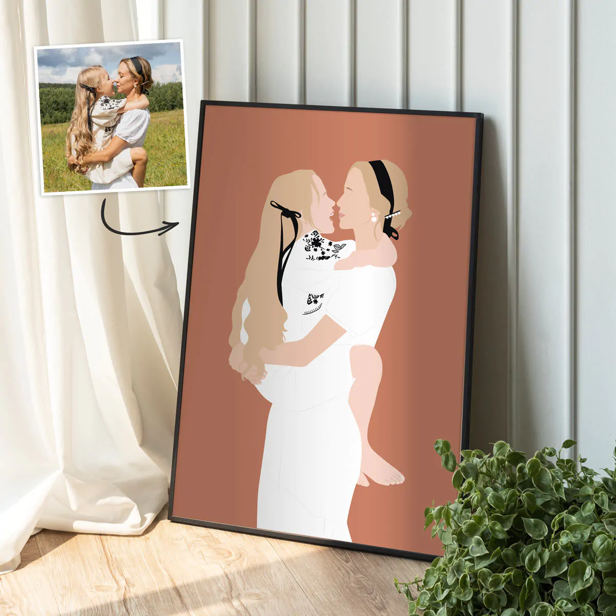 Handgezeichnete Poster Illustration mit 2 Personen