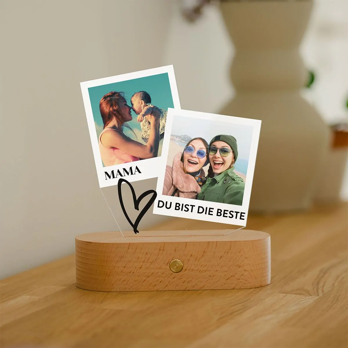 Personalisierbare LED-Lampe im Polaroid-Design